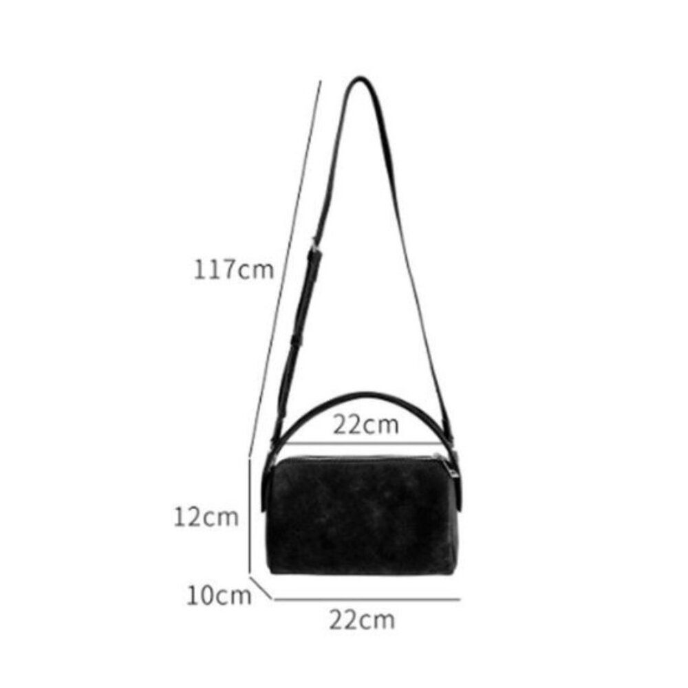 Genuine Leather Rectangle Box Shape Crossbody Bag - image 4